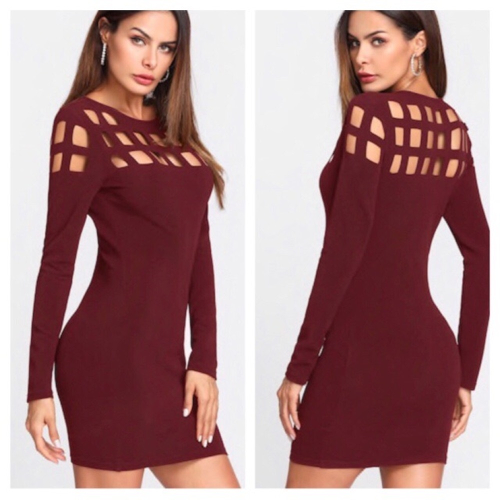 🎈HOST PICK 🎈Geo Cut Yoke Bodycon Dress - Picture 3 of 6